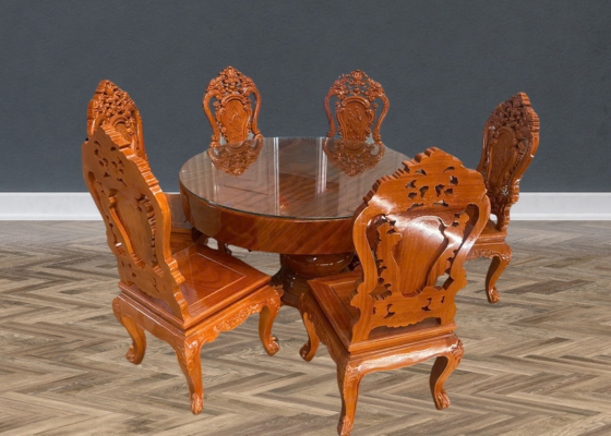 Bàn Ăn Tròn 6 Ghế 